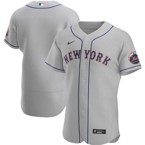 men's new york mets nike gray road replica team jersey